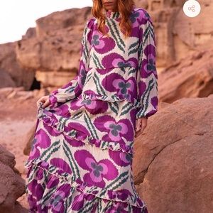 Oliphant Mock Neck maxi dress. Patoula purple